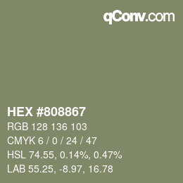 Color code: HEX #808867 | qconv.com
