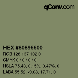 Color code: HEX #80896600 | qconv.com