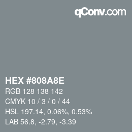 Color code: HEX #808A8E | qconv.com