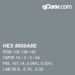 Color code: HEX #808A8E | qconv.com