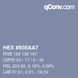 Color code: HEX #808AA7 | qconv.com