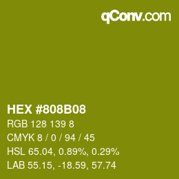 Color code: HEX #808B08 | qconv.com