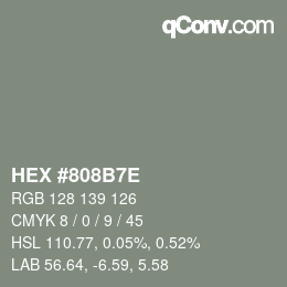 Color code: HEX #808B7E | qconv.com