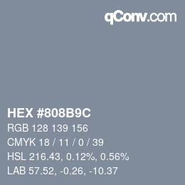 Color code: HEX #808B9C | qconv.com
