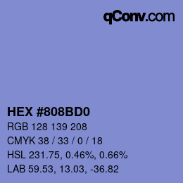 カラーコード: HEX #808BD0 | qconv.com