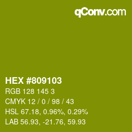 Color code: HEX #809103 | qconv.com