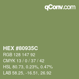 Farbcode: HEX #80935C | qconv.com