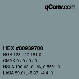 颜色代码: HEX #80939700 | qconv.com