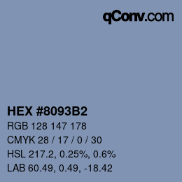 Color code: HEX #8093B2 | qconv.com