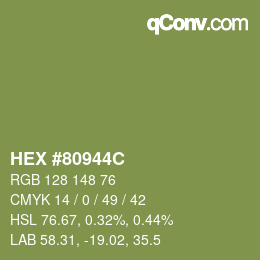 Color code: HEX #80944C | qconv.com
