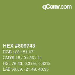 Color code: HEX #809743 | qconv.com