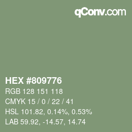 Color code: HEX #809776 | qconv.com