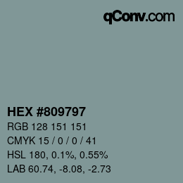 カラーコード: HEX #809797 | qconv.com