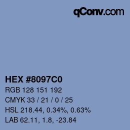 Color code: HEX #8097C0 | qconv.com