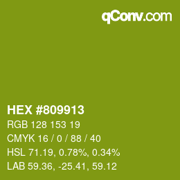 カラーコード: HEX #809913 | qconv.com