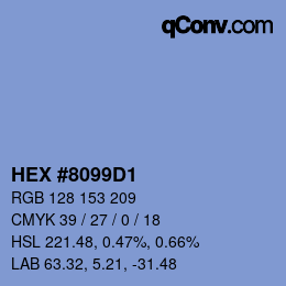Código de color: HEX #8099D1 | qconv.com
