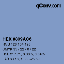 Código de color: HEX #809AC6 | qconv.com