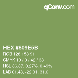 Color code: HEX #809E5B | qconv.com