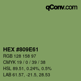 Farbcode: HEX #809E61 | qconv.com