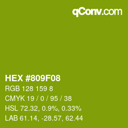 Color code: HEX #809F08 | qconv.com