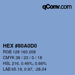 カラーコード: HEX #80A0D0 | qconv.com