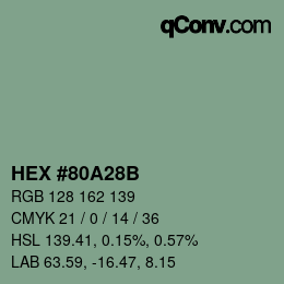Color code: HEX #80A28B | qconv.com