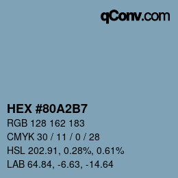 カラーコード: HEX #80A2B7 | qconv.com