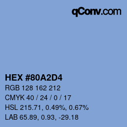 カラーコード: HEX #80A2D4 | qconv.com