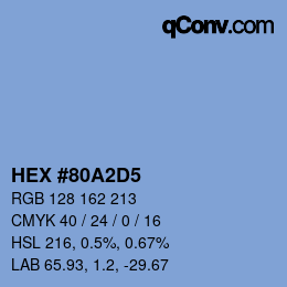 Color code: HEX #80A2D5 | qconv.com