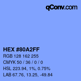 Color code: HEX #80A2FF | qconv.com