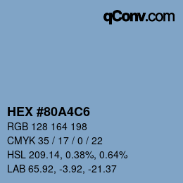 Color code: HEX #80A4C6 | qconv.com