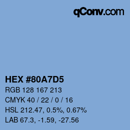 Color code: HEX #80A7D5 | qconv.com