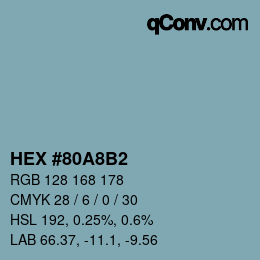 Color code: HEX #80A8B2 | qconv.com