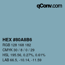 Color code: HEX #80A8B6 | qconv.com
