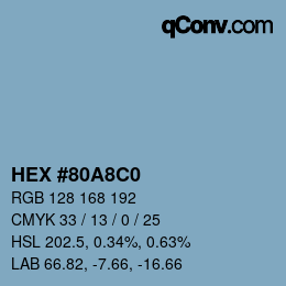 Código de color: HEX #80A8C0 | qconv.com