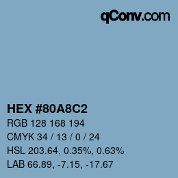 Color code: HEX #80A8C2 | qconv.com