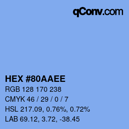 Color code: HEX #80AAEE | qconv.com