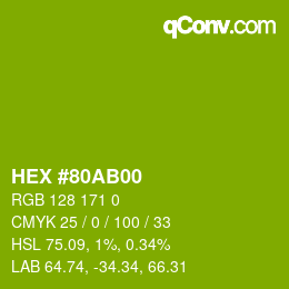 颜色代码: HEX #80AB00 | qconv.com