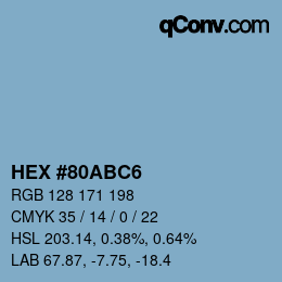 カラーコード: HEX #80ABC6 | qconv.com