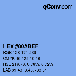 カラーコード: HEX #80ABEF | qconv.com