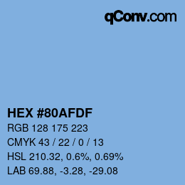 Color code: HEX #80AFDF | qconv.com
