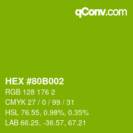 颜色代码: HEX #80B002 | qconv.com