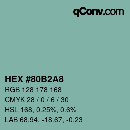 Color code: HEX #80B2A8 | qconv.com