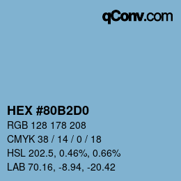 カラーコード: HEX #80B2D0 | qconv.com