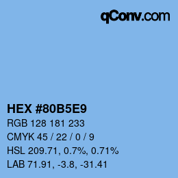 Código de color: HEX #80B5E9 | qconv.com