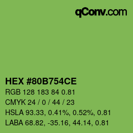 Código de color: HEX #80B754CE | qconv.com