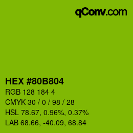 Color code: HEX #80B804 | qconv.com