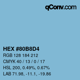 Color code: HEX #80B8D4 | qconv.com