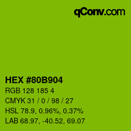 颜色代码: HEX #80B904 | qconv.com
