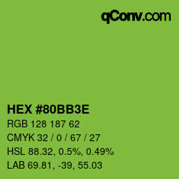 Color code: HEX #80BB3E | qconv.com